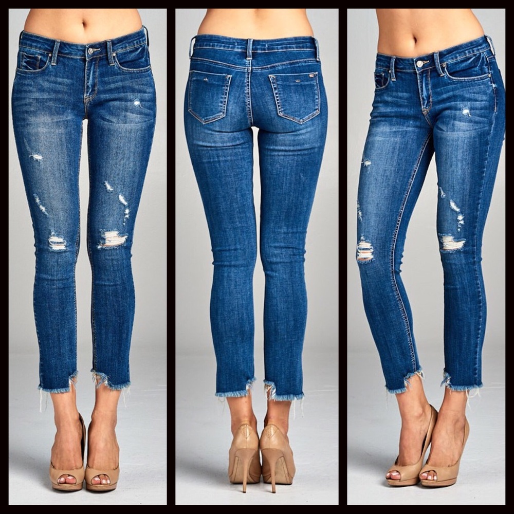 1 LEFT‼️5 🌟 Bridgett Frayed Skinnies - Picture 8 of 8